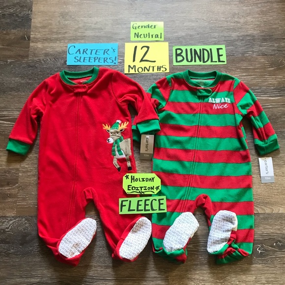 Carter's Other - 🎄65% OFF!  2 NWT Carter’s 12M Christmas Sleepers